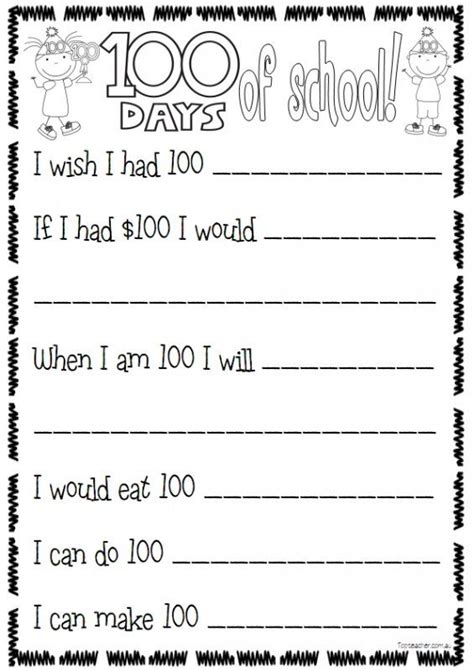 100th Day Of School Writing Prompt Worksheet Bull 100th Day Worksheet - 100th Day Worksheet