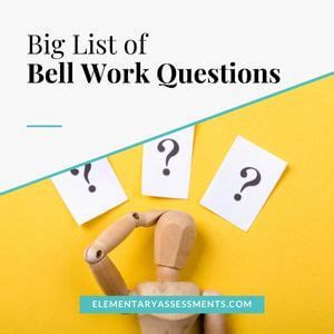 101 Excellent Bell Work Questions Elementary Assessments Bell Work For 5th Grade - Bell Work For 5th Grade