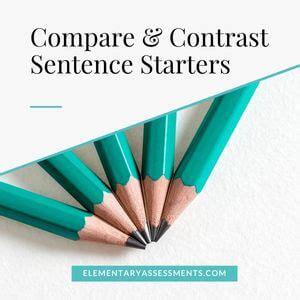 101 Great Compare And Contrast Sentence Starters Elementary Compare And Contrast Sentence Stems - Compare And Contrast Sentence Stems