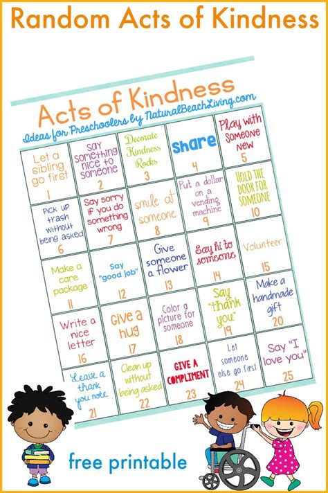 101 Kindness Activities For Kids Printable Kindness Challenge Kindergarten Challenge - Kindergarten Challenge