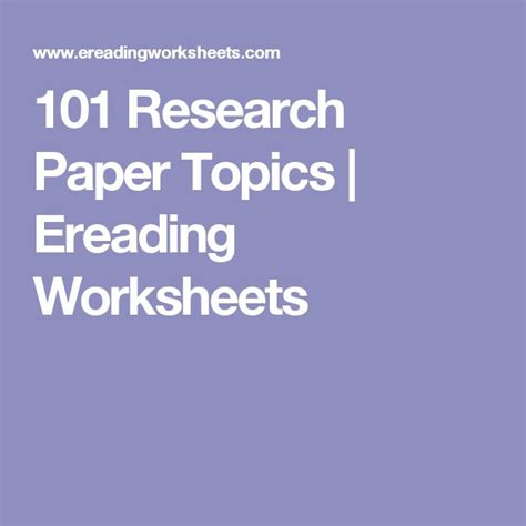 101 Research Paper Topics Ereading Worksheets Research Paper Worksheet - Research Paper Worksheet