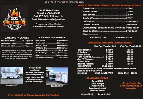 101 smokehouse menu. Discover the menu and reviews of 101 Steakhouse, a fine dining restaurant in Kenton, Ohio, on Zmenu, the most comprehensive restaurant menus & dish reviews site. 