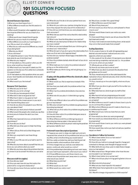 101 Solution Focused Questions For Help With Trauma