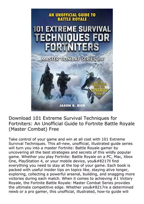 Read Online 101 Extreme Survival Techniques For Fortniters An Unofficial Guide To Fortnite Battle Royale By Jason R Rich