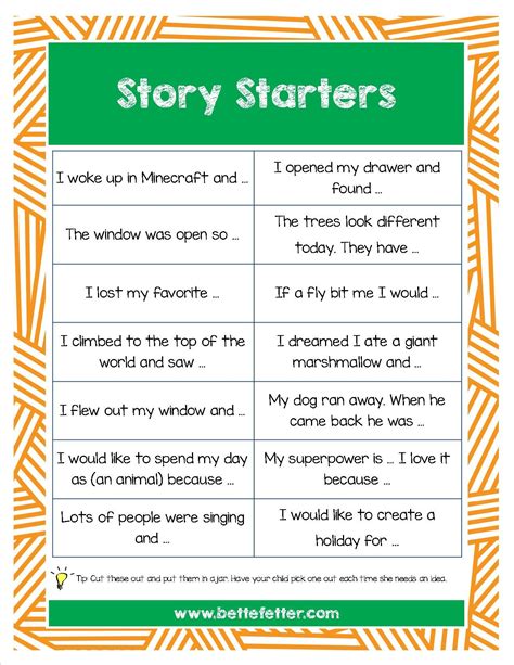 102 Fun Sentence Starters For Kids Get Them Sentence Starters For 1st Graders - Sentence Starters For 1st Graders