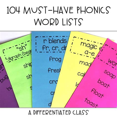 104 Must Have Phonics Word Lists A Differentiated Or Words Phonics List - Or Words Phonics List