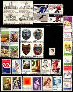 106 US Commemorative Stamps Mix from the 1980