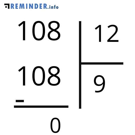 108 Divided By 12