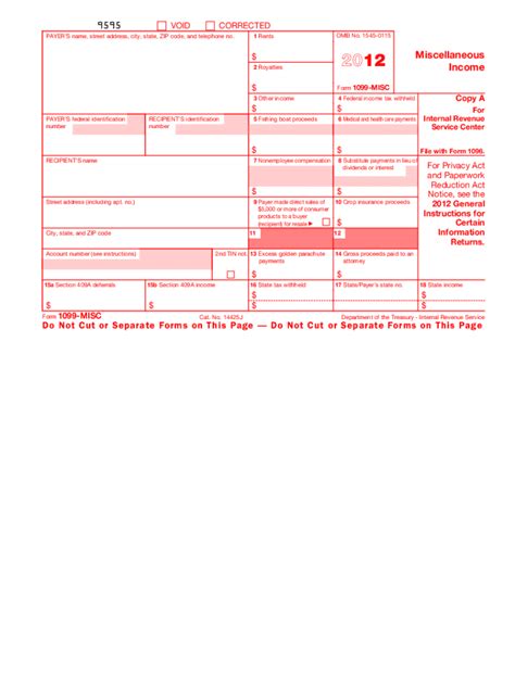 1099 Form for 2012