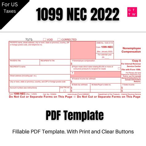 1099 Nec Printable Forms