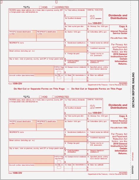 1099DIV Form Copy A Federal ZBP Forms