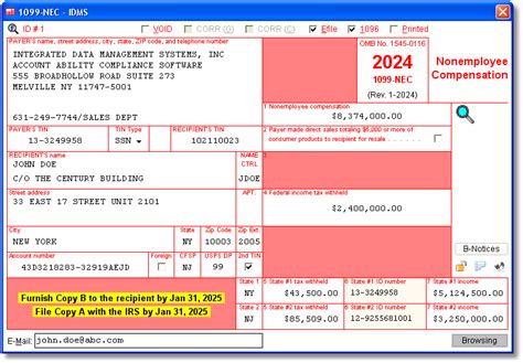 1099NEC Software Software to Print & EFile Form 1099NEC