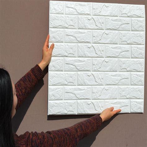 10PCS 3D Wall Panels Peel and Stick Foam 3D Brick …