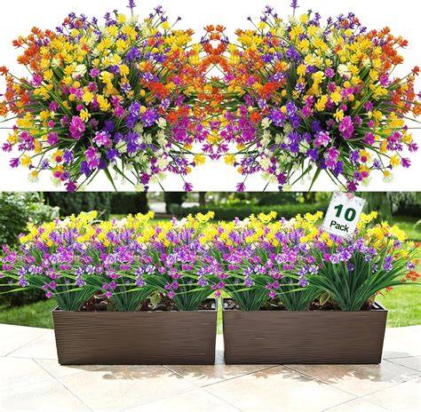 10pcs Artificial Fake Flowers - Realistic Phalaenopsis Orchid Plastic ... - raincitystudios.com
