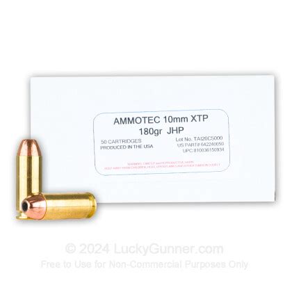 10mm Auto - 180 Grain XTP - RUAG - 50 Rounds