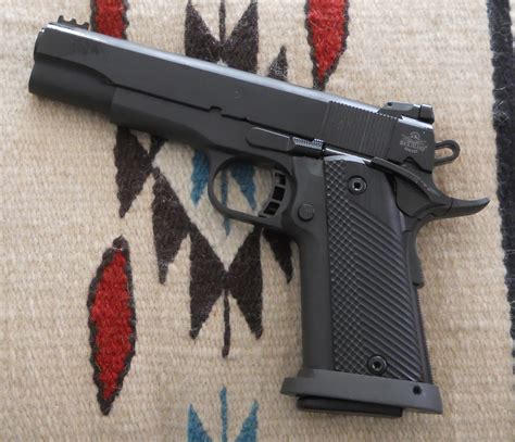 The full-size Rock Island Armory TAC Ultra FS 10mm is 8.75 inches long, 1.30 inches wide across the controls and 5.5 inches high, which is on par with most full-size 1911s. Unloaded weight is just below 47 ounces. Suggested retail price is $806, which is considerably cheaper than its competitors. The adjustable rear has two white dots, and …. 