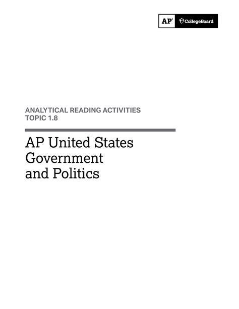 10th Amendment Analytical Reading Activity Wksht