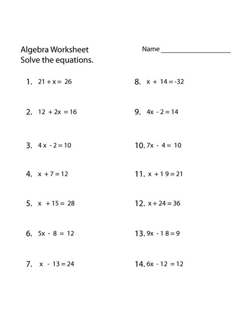 10th Grade Algebra Worksheets Algebra Worksheet 5th Grade - Algebra Worksheet 5th Grade