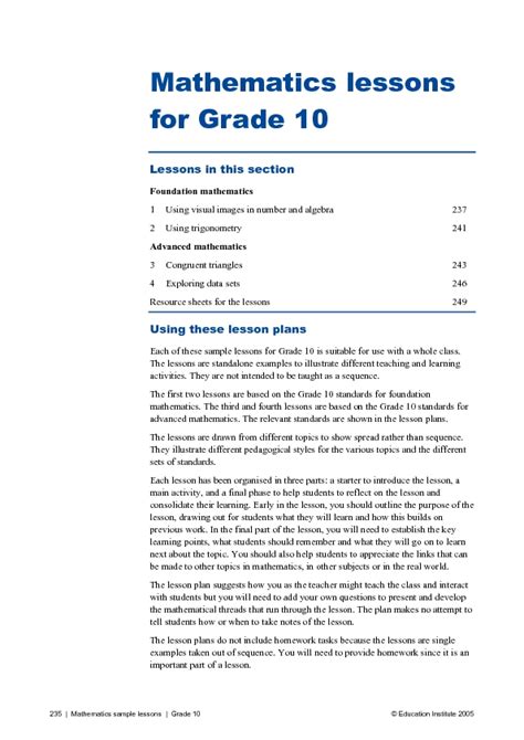 10th Grade Math Lessons   Lesson 10 Right Triangles And Trigonometry 10th Grade - 10th Grade Math Lessons