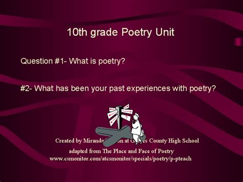 10th Grade Poetry Unit Academy Of American Poets Grade 10 Poetry Unit - Grade 10 Poetry Unit