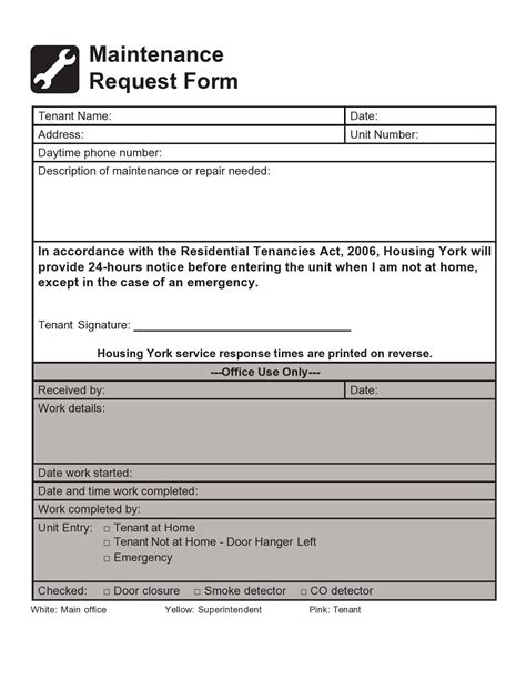 11+ Apartment Maintenance Request Form Template Template Invitations
