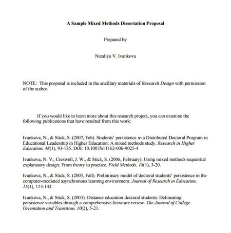 11+ Dissertation Proposal Templates DOC, Excel, PDF