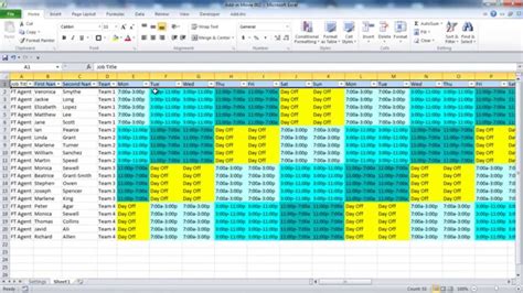 11+ Employee Schedule Format Excel Templates
