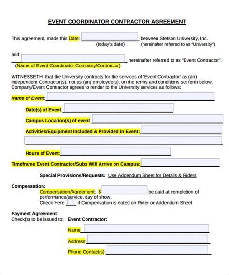 11+ Event Contract Templates Free Sample, Example Format Download