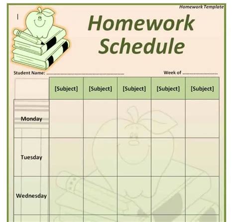 11+ FREE Homework Schedule Templates in WORD & EXCEL …