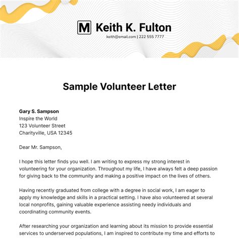 11+ Job Application Letter For Volunteer Free Sample, Example Format