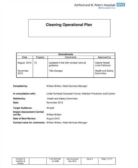 11+ Operational Plan for Cleaning Services Examples PDF Examples