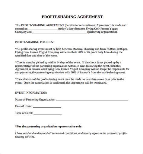 11+ Sample Profit Sharing Agreements Sample Templates