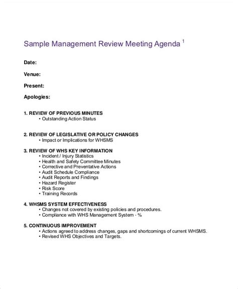 11+ Sample Review Agenda Free Sample, Example Format Download