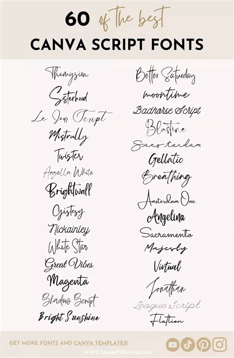 11 Best Cursive Fonts On Canva Script And Calligraphy Fonts
