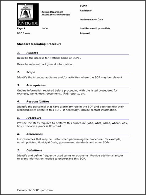 11 Editable Standard Operating Procedure Template SampleTemplatess