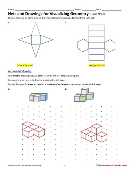 11 Guide Notes Teacher Edition Nets and Drawings for Visualizing G…