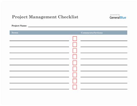 11 Project Management Checklist Template Excel Excel Templates Gambaran