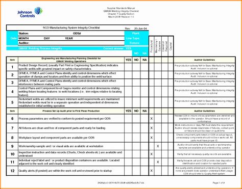 11 Quality Checklist Template Excel Excel Templates