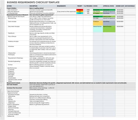 11 Requirements Template Excel Excel Templates