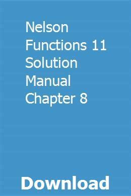 11 Solutions Nelson Manual For Functions