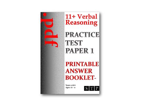 11 Verbal Reasoning Practice Test Paper 1 Printable