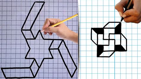 11 Easy Drawing Tricks On Graph Paper Art Graph Paper Drawings Easy - Graph Paper Drawings Easy