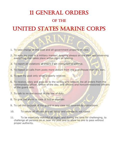 11 General Orders