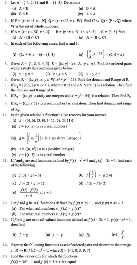 11 Maths Important Questions