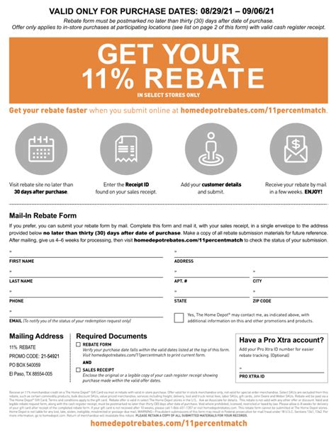 How to submit a Home Depot Price Match Rebate. If you’re wondering how to apply for the Home Depot Price Match Rebate, there are a few easy steps to follow. For a start, head to the 11 percent rebate Portal. You will be able to select which option to submit an online or mail-in rebate request.. 