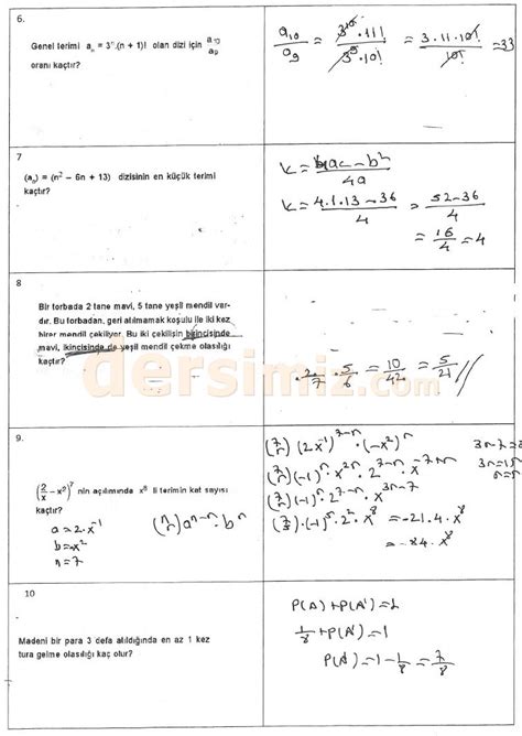 11 sınıf matematik 1 sınav soruları