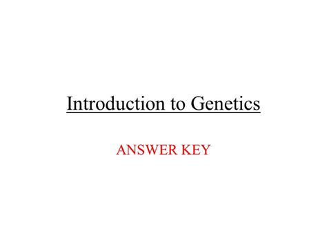 Read 11 1 Introduction To Genetics Worksheet Answer Key Free 