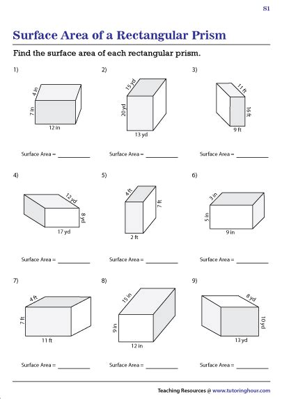 11.1 Surface area of cubes and rectangular prisms Surface area and