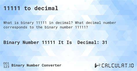 11111 In Decimal