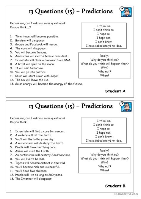 112 Predictions English Esl Worksheets Pdf Amp Doc Predicting Outcomes Worksheet - Predicting Outcomes Worksheet